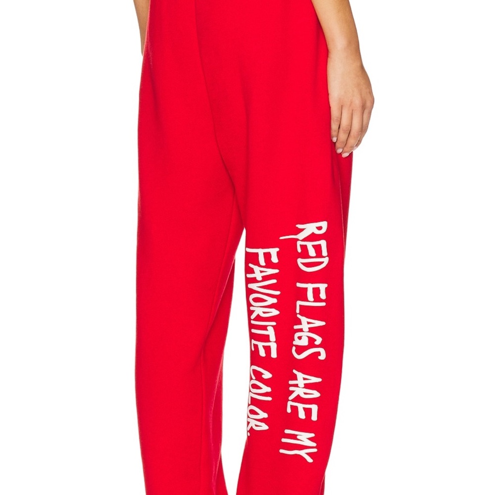 🌟NWOT🌟 BOYS LIE red sweats - red flags zip Kimmy pants in red